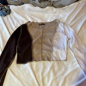 Shein patched long sleeve top